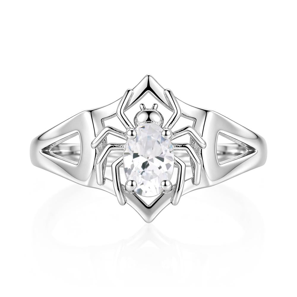 Gothic Rose Quartz Dark Spider Ring - LUO Jewelry #gemstone_Cubic Zirconia