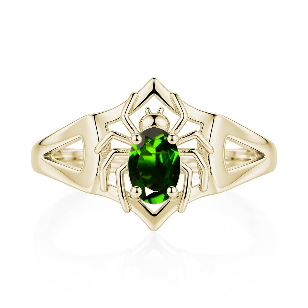 Gothic Rose Quartz Dark Spider Ring - LUO Jewelry #gemstone_Diopside