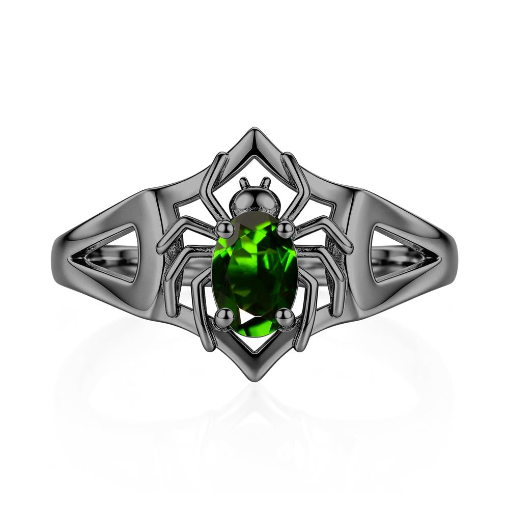 Gothic Rose Quartz Dark Spider Ring - LUO Jewelry #gemstone_Diopside