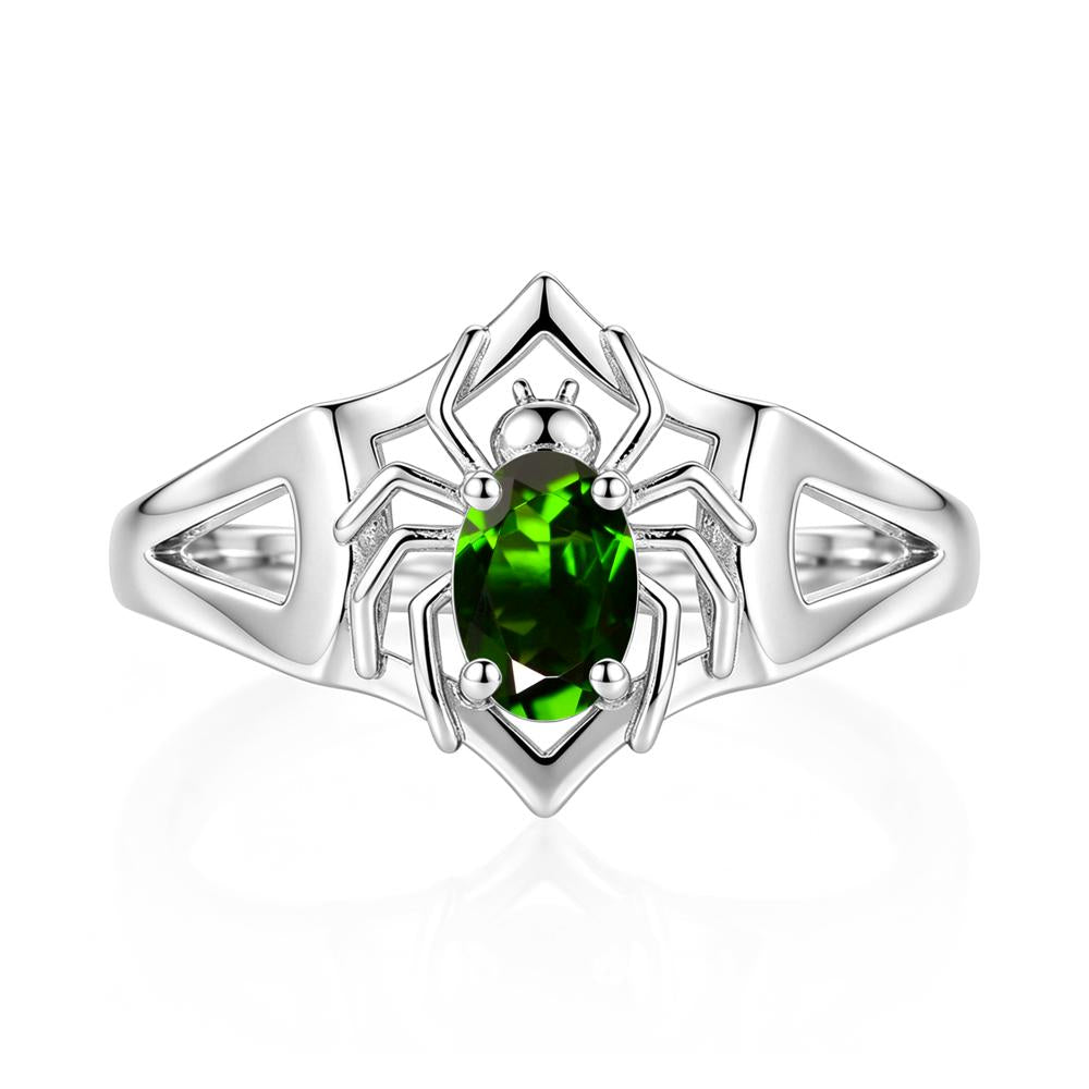 Gothic Rose Quartz Dark Spider Ring - LUO Jewelry #gemstone_Diopside