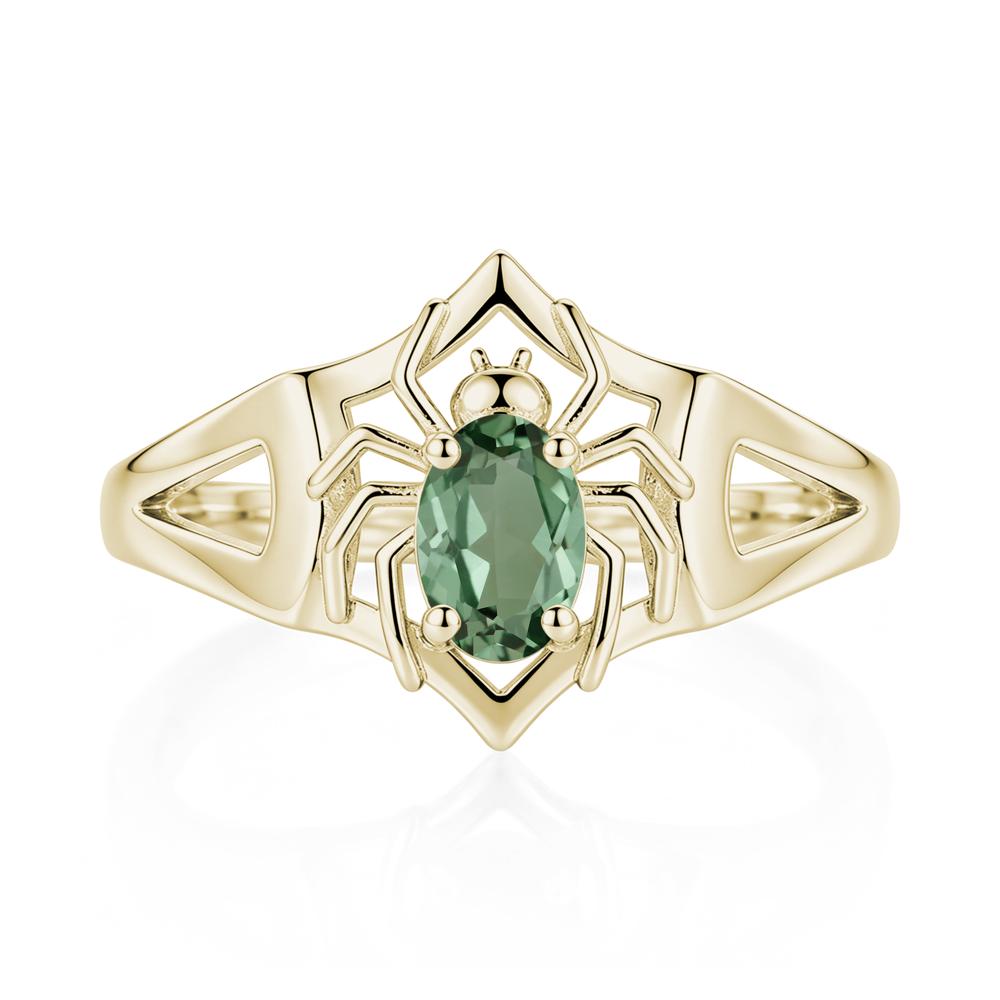Gothic Rose Quartz Dark Spider Ring - LUO Jewelry #gemstone_Green Sapphire
