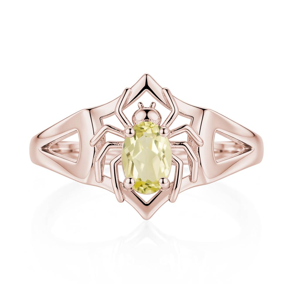 Gothic Rose Quartz Dark Spider Ring - LUO Jewelry #gemstone_Lemon Quartz