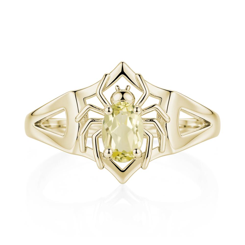 Gothic Rose Quartz Dark Spider Ring - LUO Jewelry #gemstone_Lemon Quartz