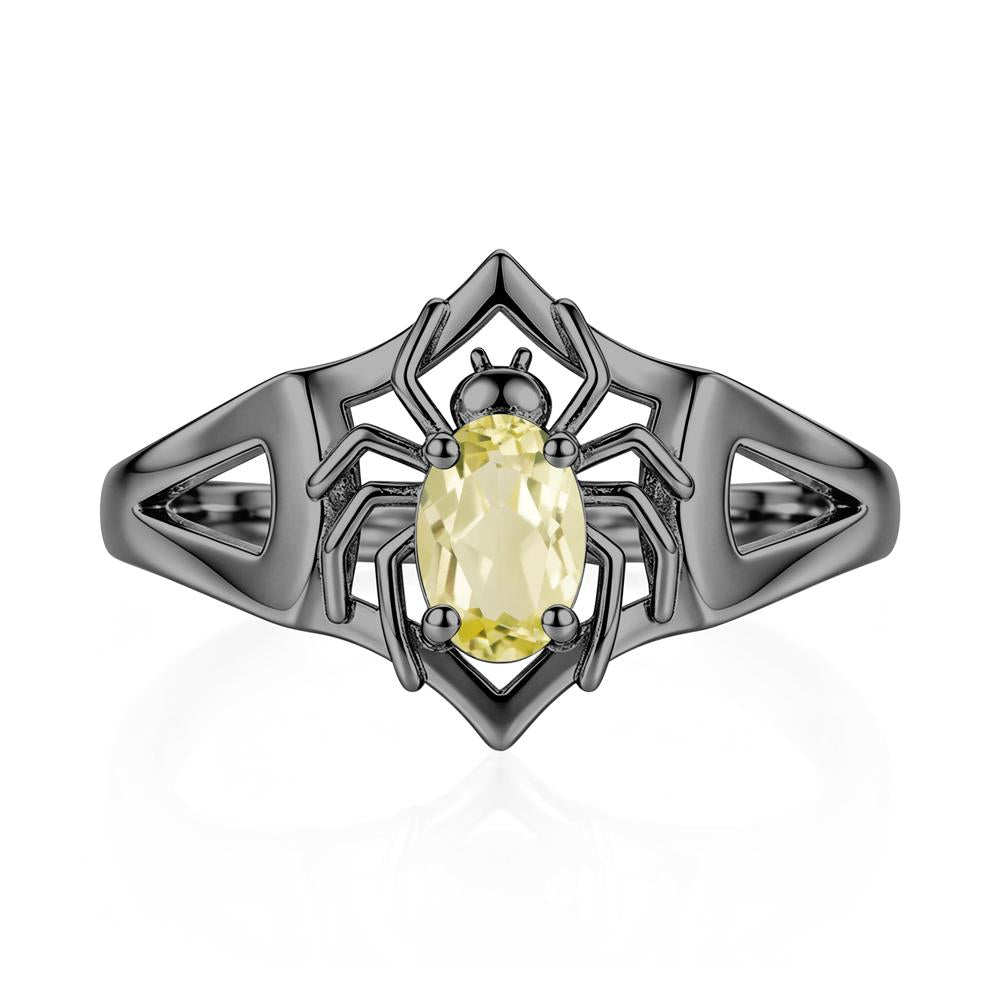 Gothic Rose Quartz Dark Spider Ring - LUO Jewelry #gemstone_Lemon Quartz