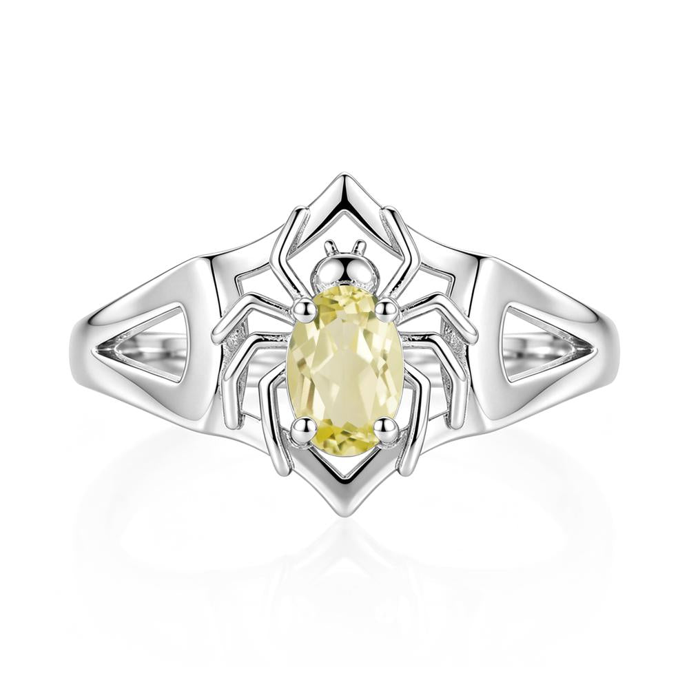 Gothic Rose Quartz Dark Spider Ring - LUO Jewelry #gemstone_Lemon Quartz