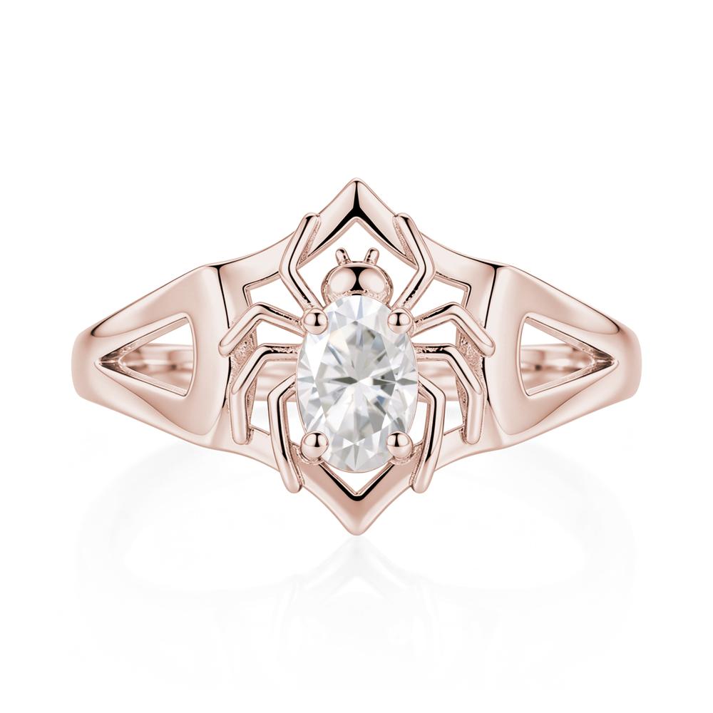 Gothic Rose Quartz Dark Spider Ring - LUO Jewelry #gemstone_Moissanite