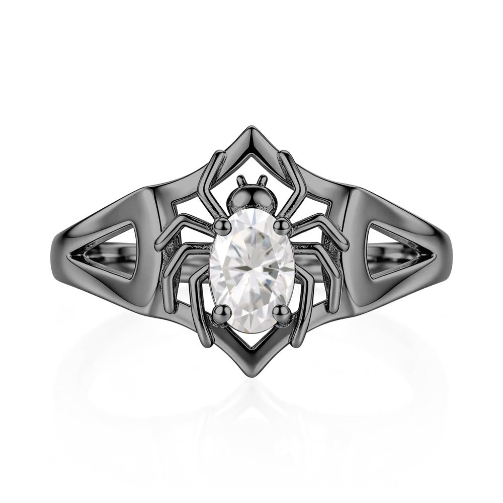 Gothic Rose Quartz Dark Spider Ring - LUO Jewelry #gemstone_Moissanite