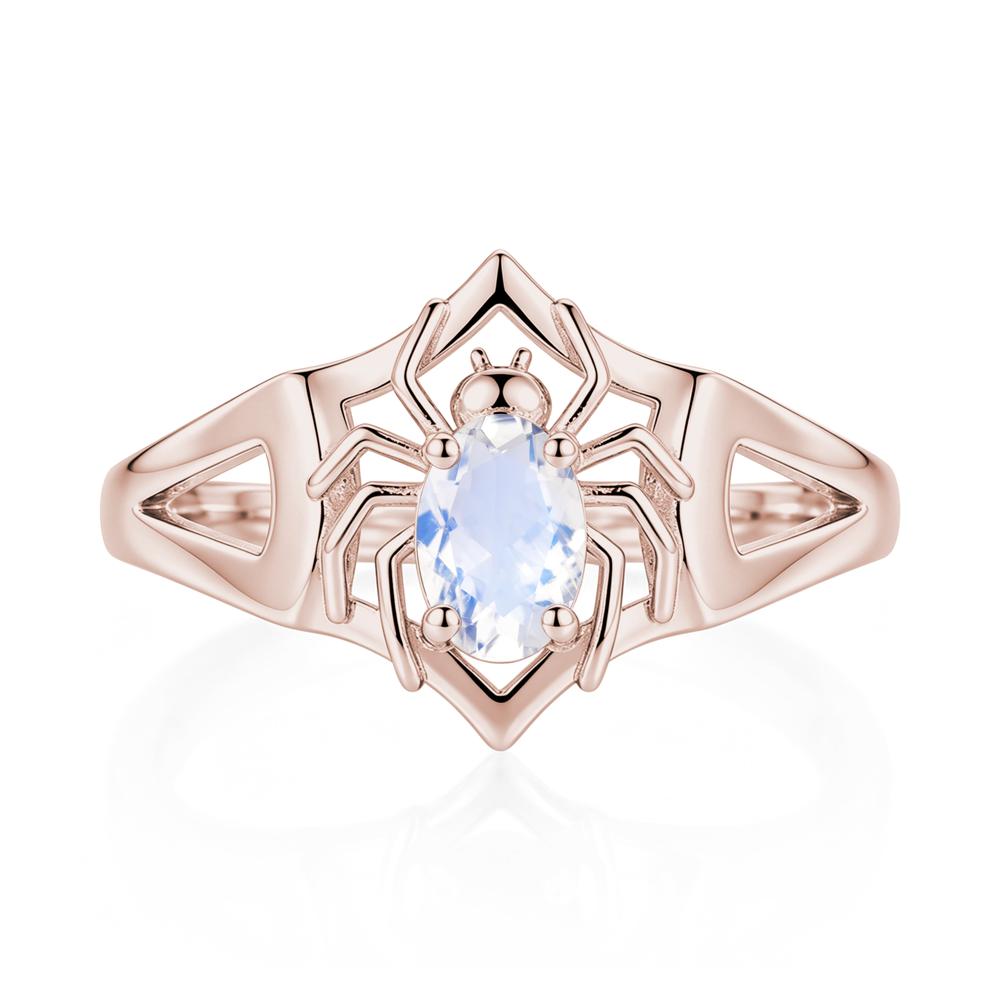 Gothic Rose Quartz Dark Spider Ring - LUO Jewelry #gemstone_Moonstone