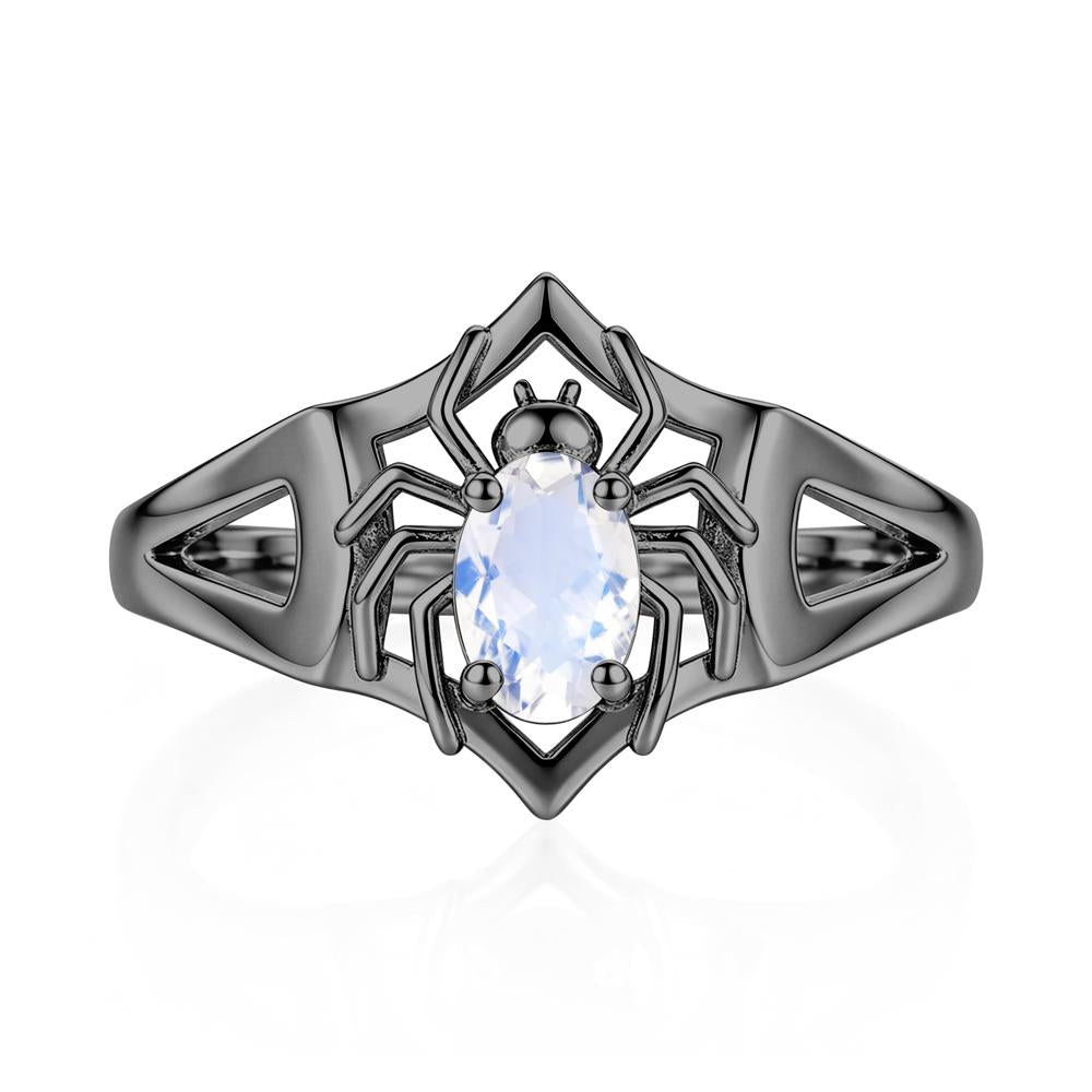 Gothic Rose Quartz Dark Spider Ring - LUO Jewelry #gemstone_Moonstone