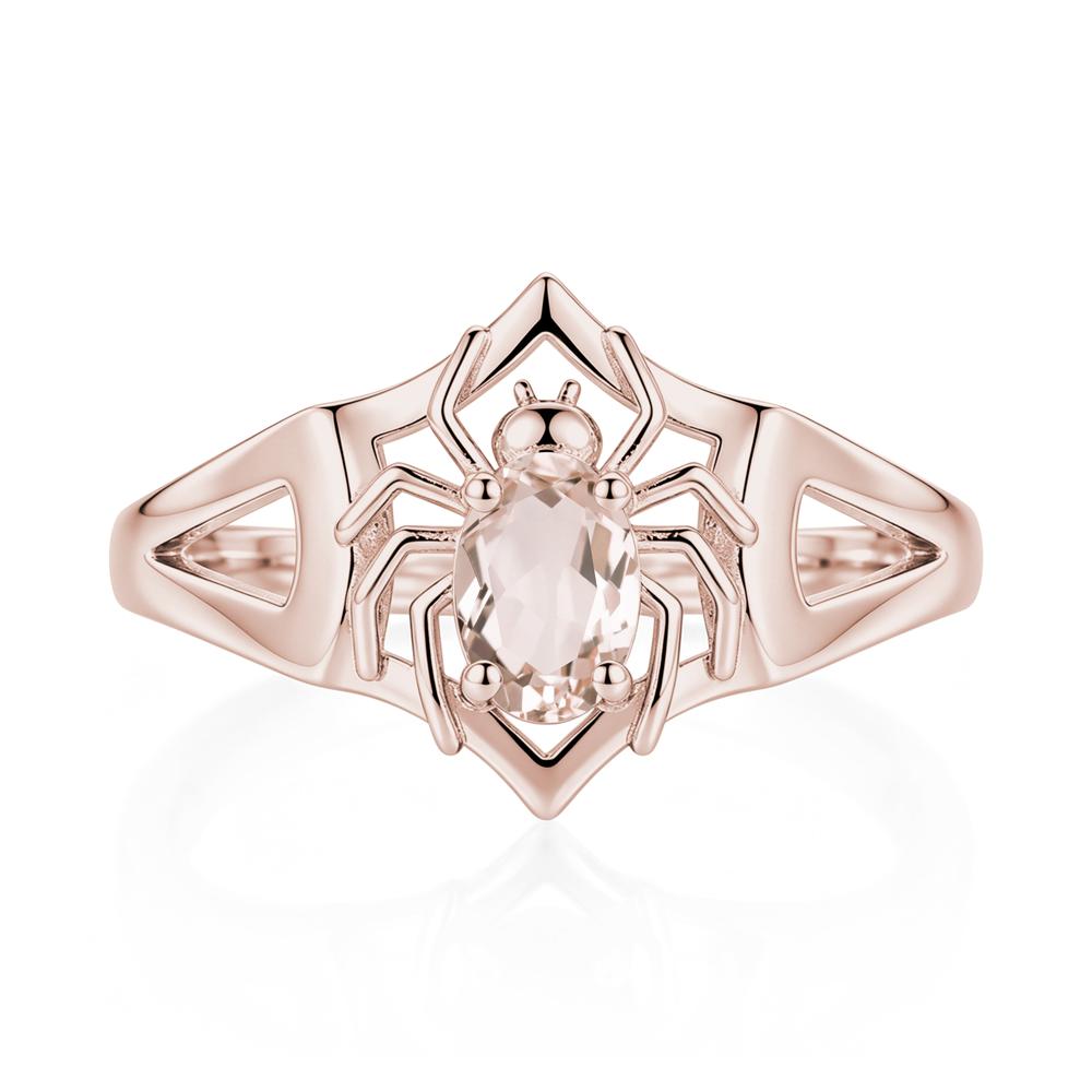 Gothic Rose Quartz Dark Spider Ring - LUO Jewelry #gemstone_Morganite