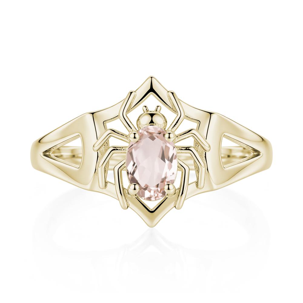 Gothic Rose Quartz Dark Spider Ring - LUO Jewelry #gemstone_Morganite