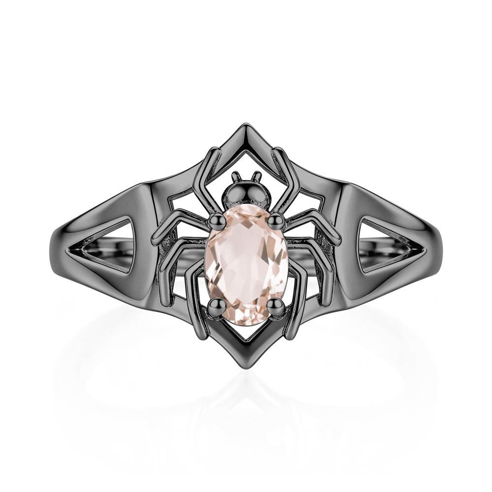 Gothic Rose Quartz Dark Spider Ring - LUO Jewelry #gemstone_Morganite