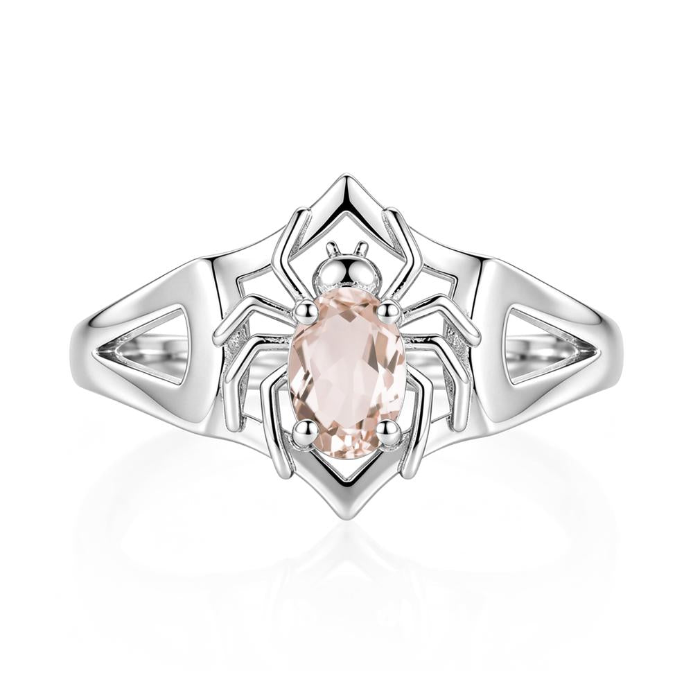 Gothic Rose Quartz Dark Spider Ring - LUO Jewelry #gemstone_Morganite