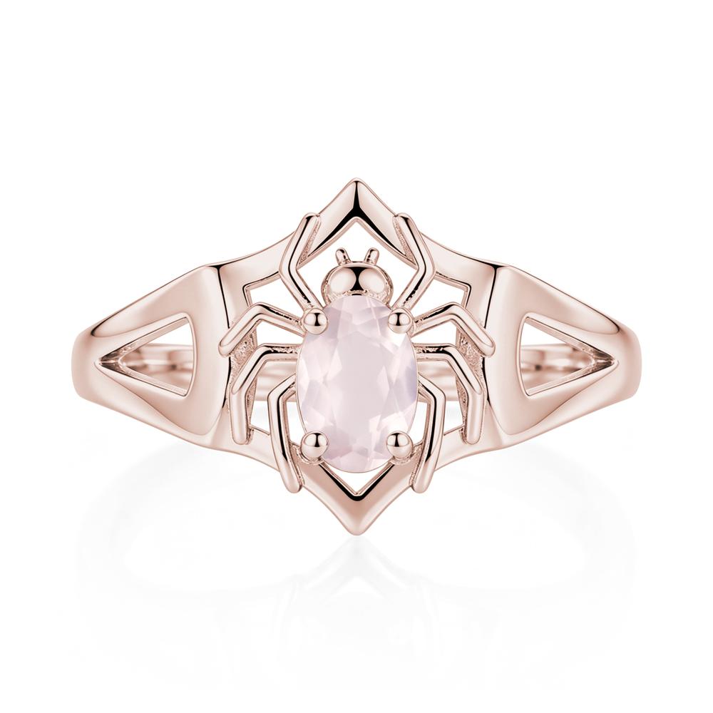 Gothic Rose Quartz Dark Spider Ring - LUO Jewelry #gemstone_Rose Quartz