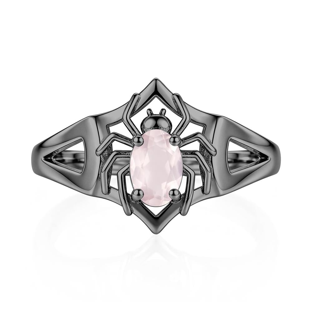 Gothic Rose Quartz Dark Spider Ring - LUO Jewelry #gemstone_Rose Quartz