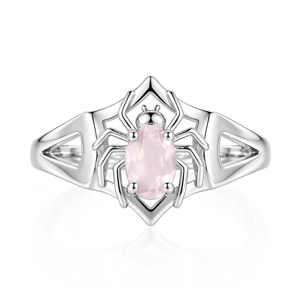 Gothic Rose Quartz Dark Spider Ring - LUO Jewelry #gemstone_Rose Quartz