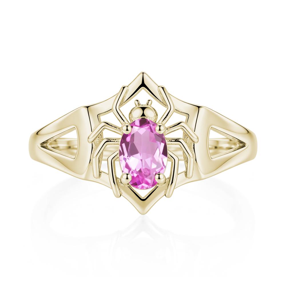 Gothic Rose Quartz Dark Spider Ring - LUO Jewelry #gemstone_Pink Sapphire