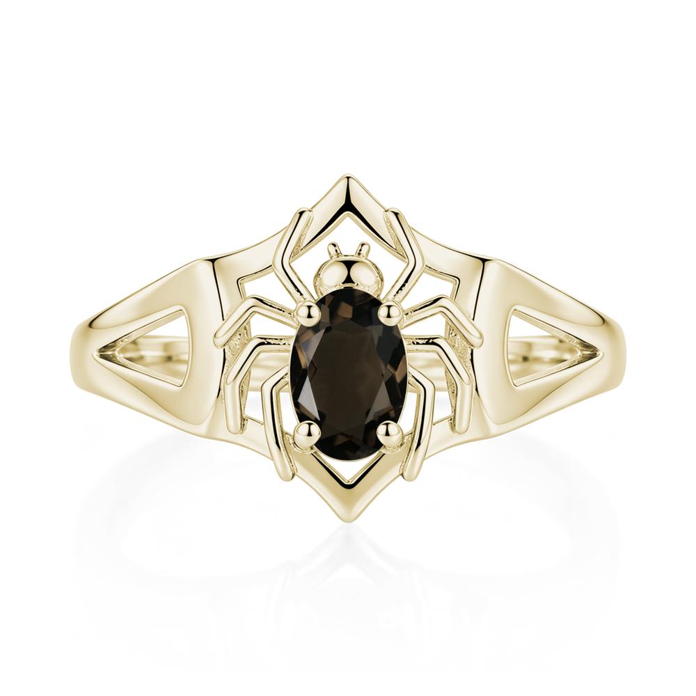 Gothic Rose Quartz Dark Spider Ring - LUO Jewelry #gemstone_Smoky Quartz