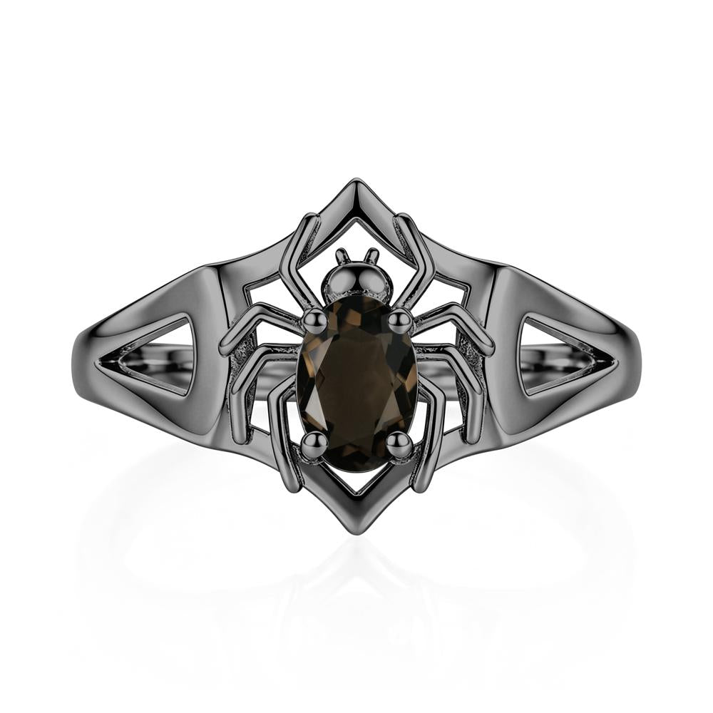 Gothic Rose Quartz Dark Spider Ring - LUO Jewelry #gemstone_Smoky Quartz