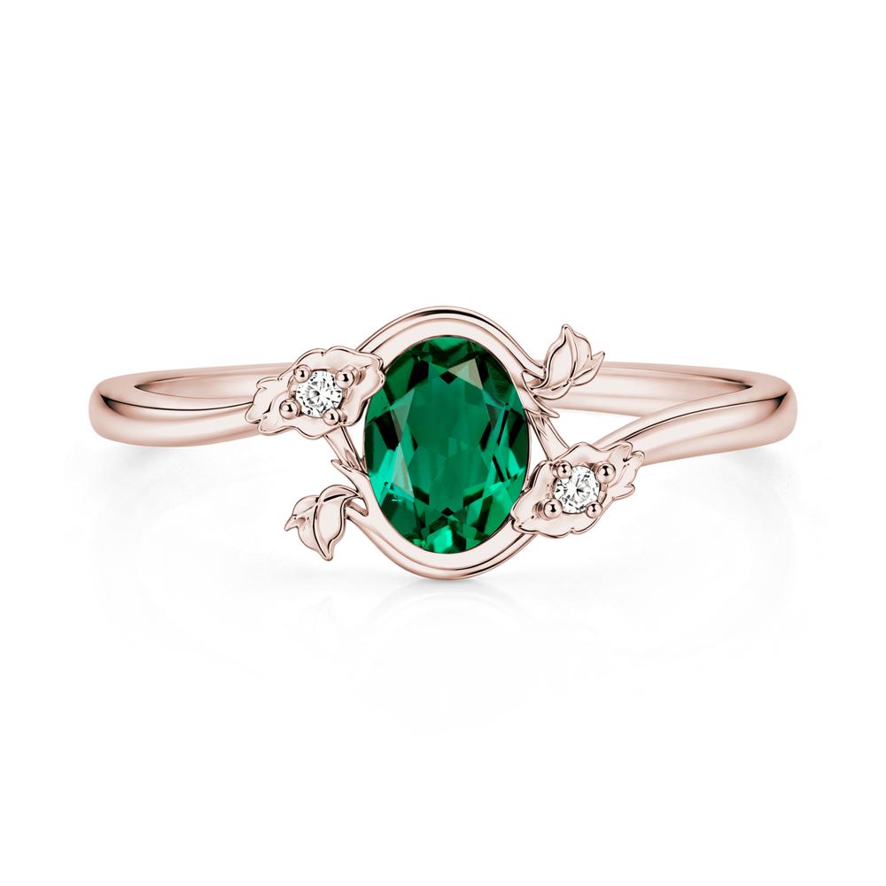 Oval Shaped Garnet Bypass Floral Ring - LUO Jewelry #gemstone_Emerald