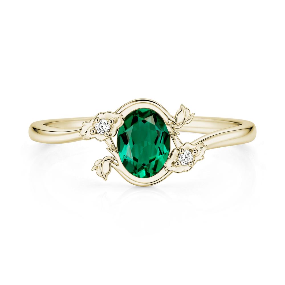 Oval Shaped Garnet Bypass Floral Ring - LUO Jewelry #gemstone_Emerald