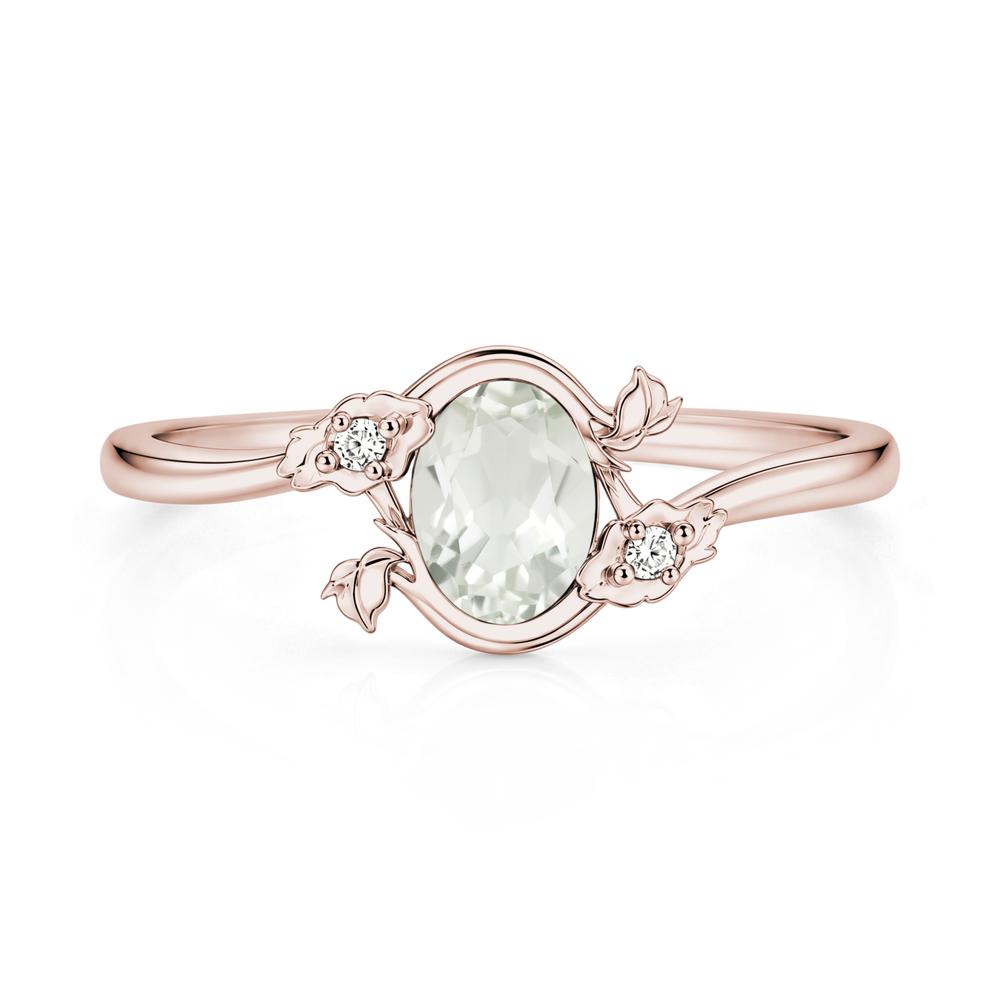 Oval Shaped Garnet Bypass Floral Ring - LUO Jewelry #gemstone_Green Amethyst