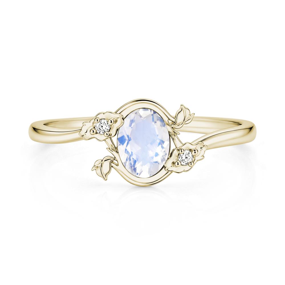 Oval Shaped Garnet Bypass Floral Ring - LUO Jewelry #gemstone_Moonstone