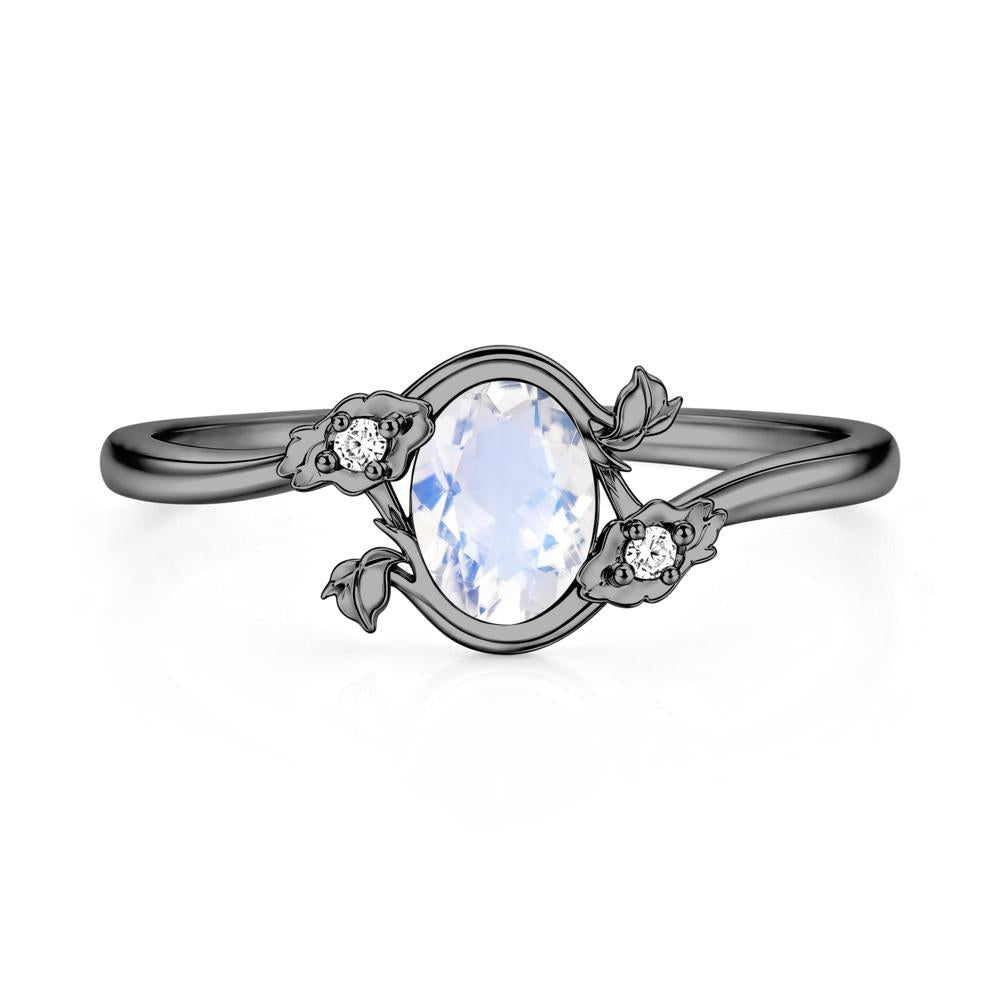 Oval Shaped Garnet Bypass Floral Ring - LUO Jewelry #gemstone_Moonstone