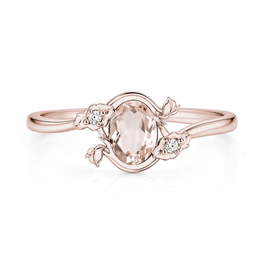 Oval Shaped Garnet Bypass Floral Ring - LUO Jewelry #gemstone_Morganite