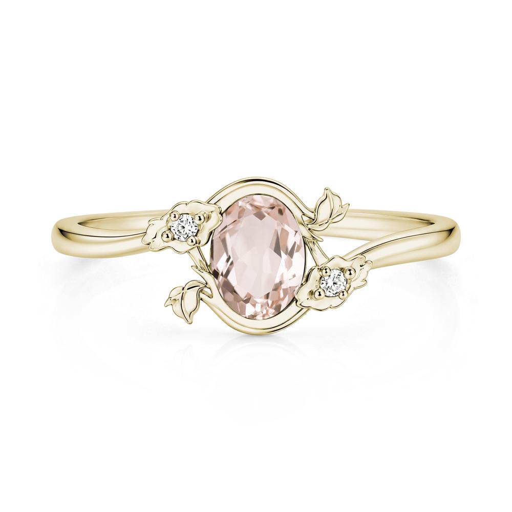 Oval Shaped Garnet Bypass Floral Ring - LUO Jewelry #gemstone_Morganite