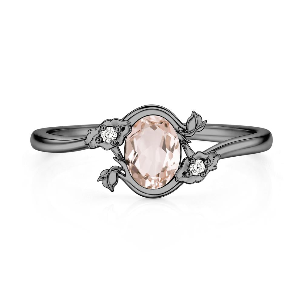 Oval Shaped Garnet Bypass Floral Ring - LUO Jewelry #gemstone_Morganite
