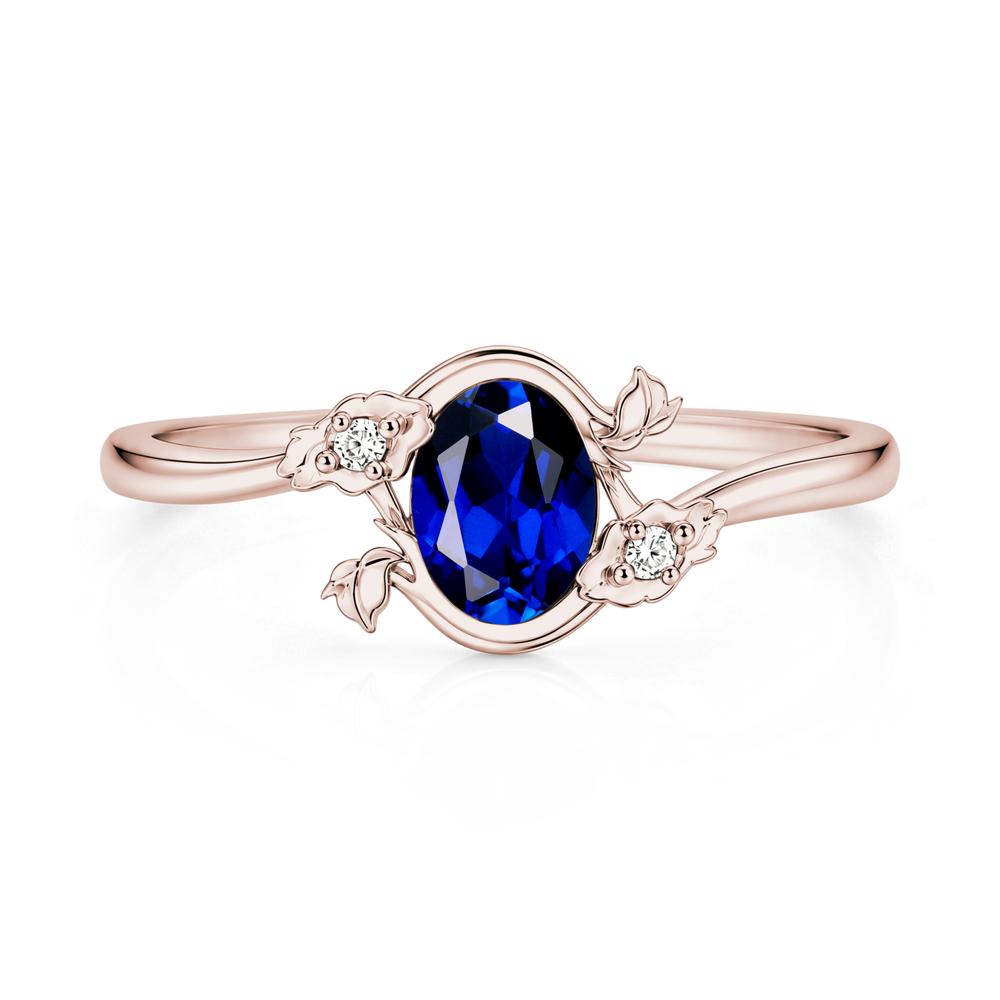 Oval Shaped Garnet Bypass Floral Ring - LUO Jewelry #gemstone_Sapphire