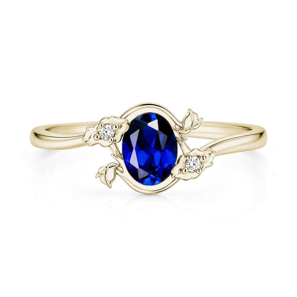 Oval Shaped Garnet Bypass Floral Ring - LUO Jewelry #gemstone_Sapphire