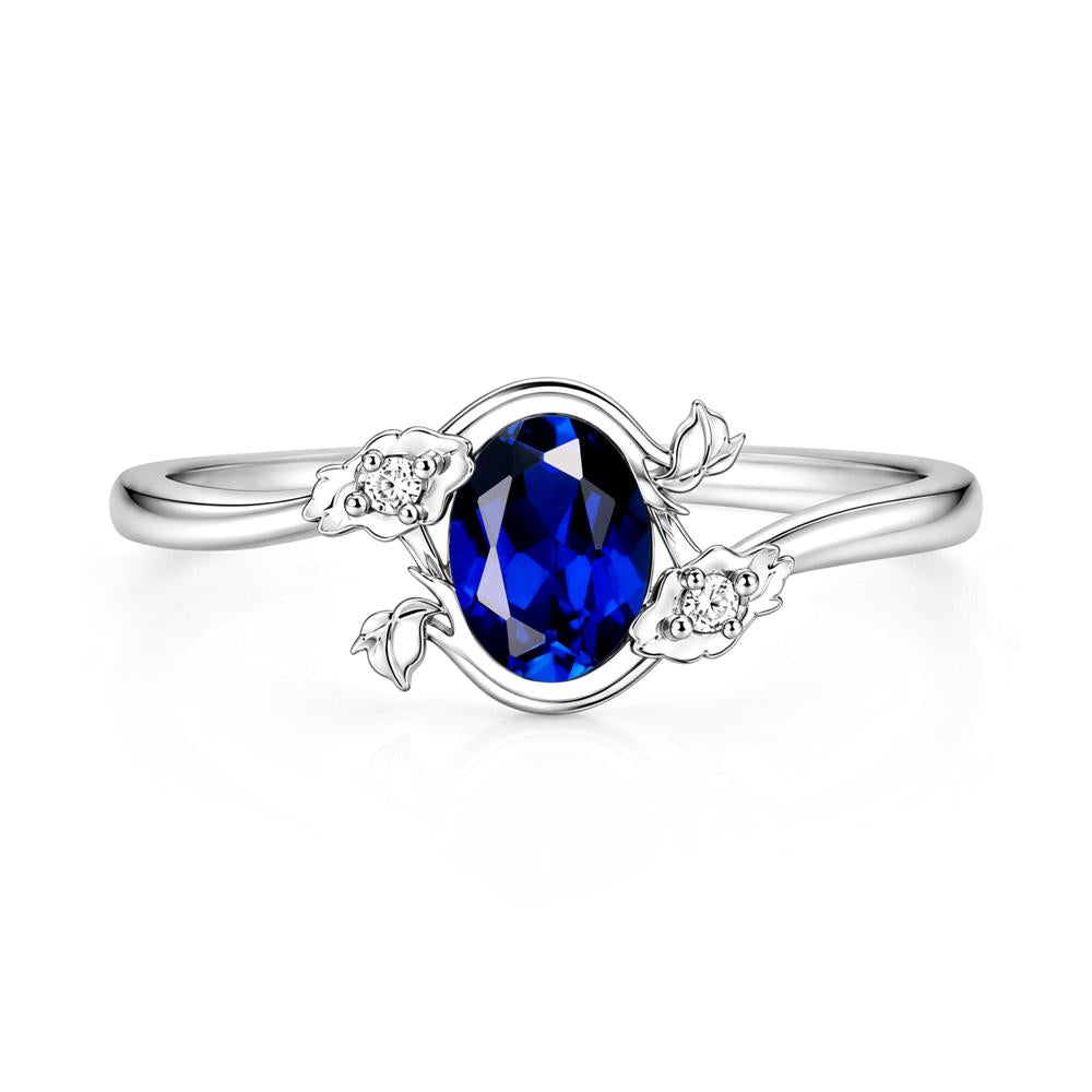 Oval Shaped Garnet Bypass Floral Ring - LUO Jewelry #gemstone_Sapphire