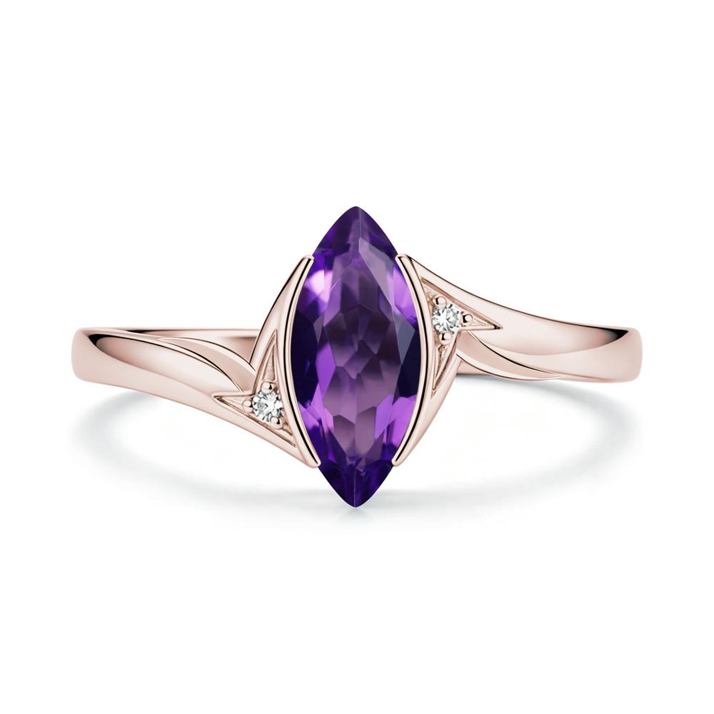Marquise Cut Green Moissanite Tension Ring - LUO Jewelry #gemstone_Amethyst