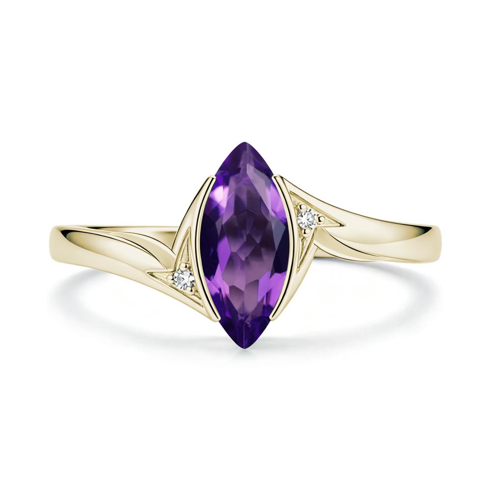 Marquise Cut Green Moissanite Tension Ring - LUO Jewelry #gemstone_Amethyst