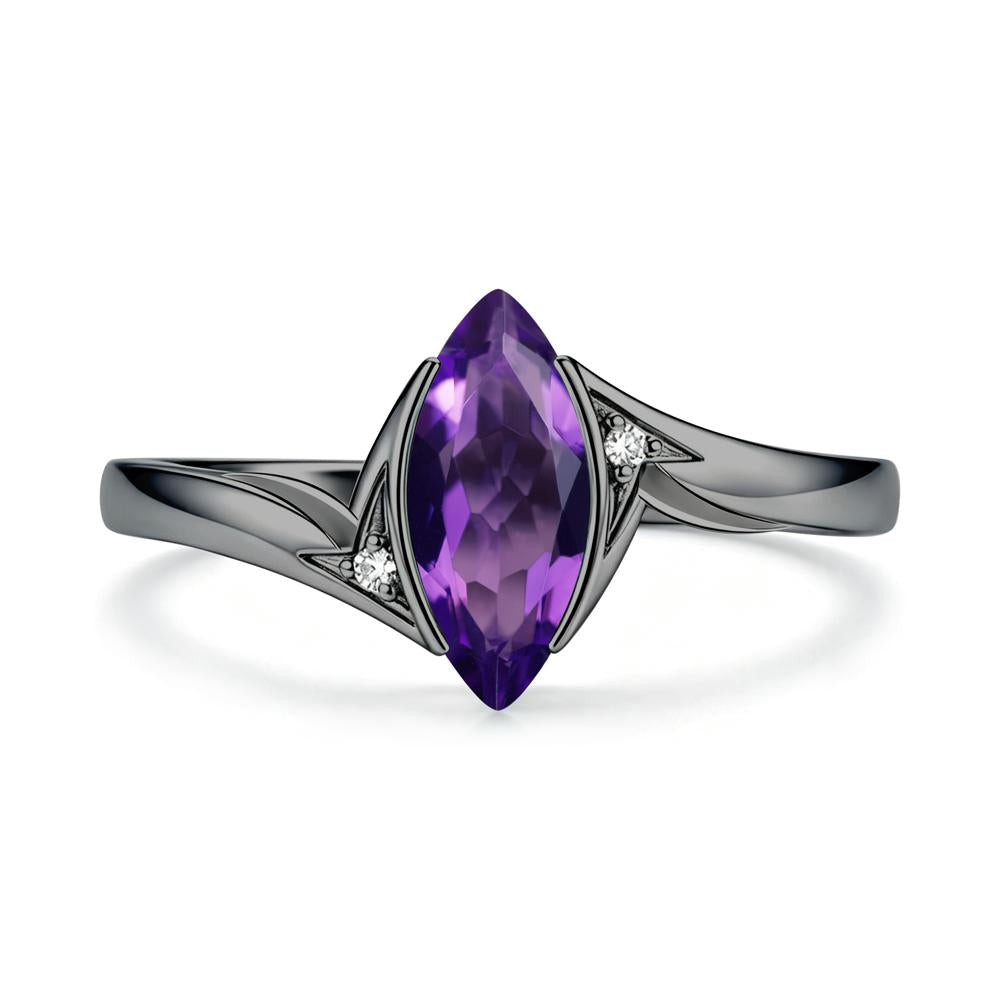 Marquise Cut Green Moissanite Tension Ring - LUO Jewelry #gemstone_Amethyst