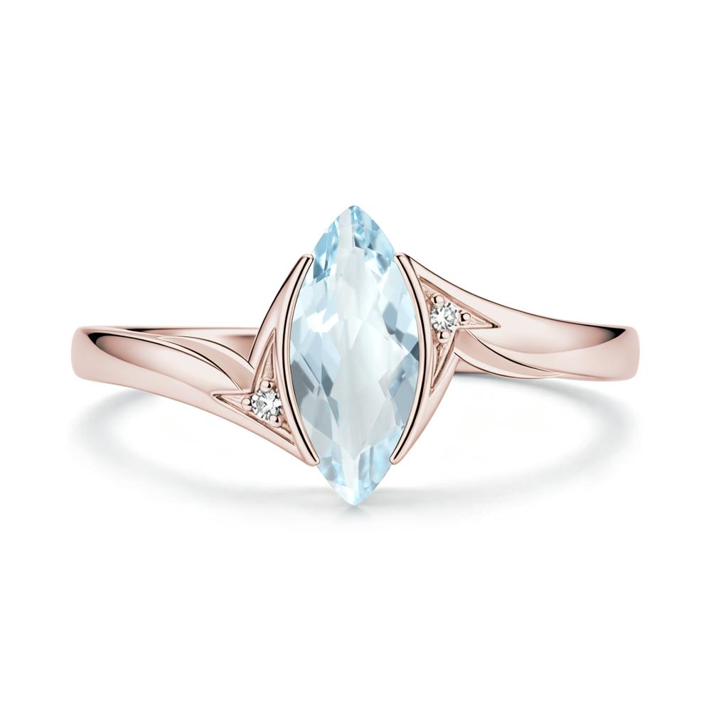 Marquise Cut Green Moissanite Tension Ring - LUO Jewelry #gemstone_Aquamarine