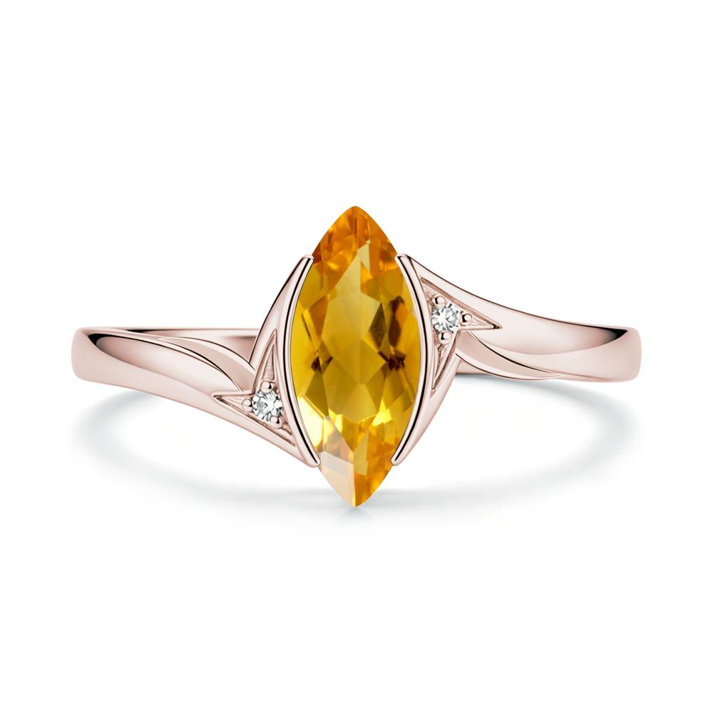 Marquise Cut Green Moissanite Tension Ring - LUO Jewelry #gemstone_Citrine
