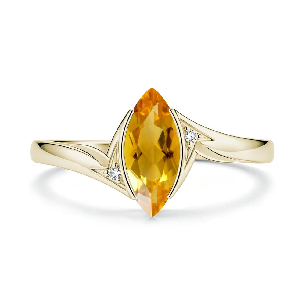 Marquise Cut Green Moissanite Tension Ring - LUO Jewelry #gemstone_Citrine