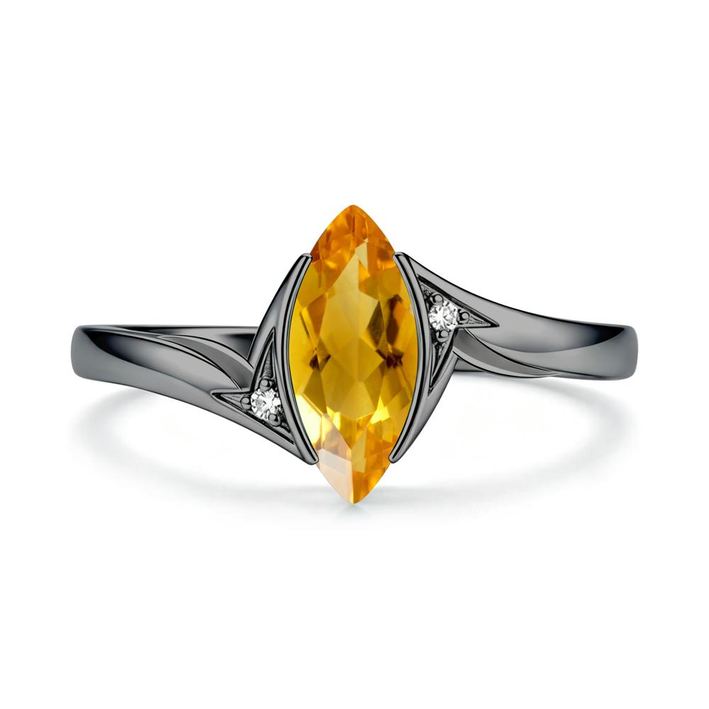 Marquise Cut Green Moissanite Tension Ring - LUO Jewelry #gemstone_Citrine