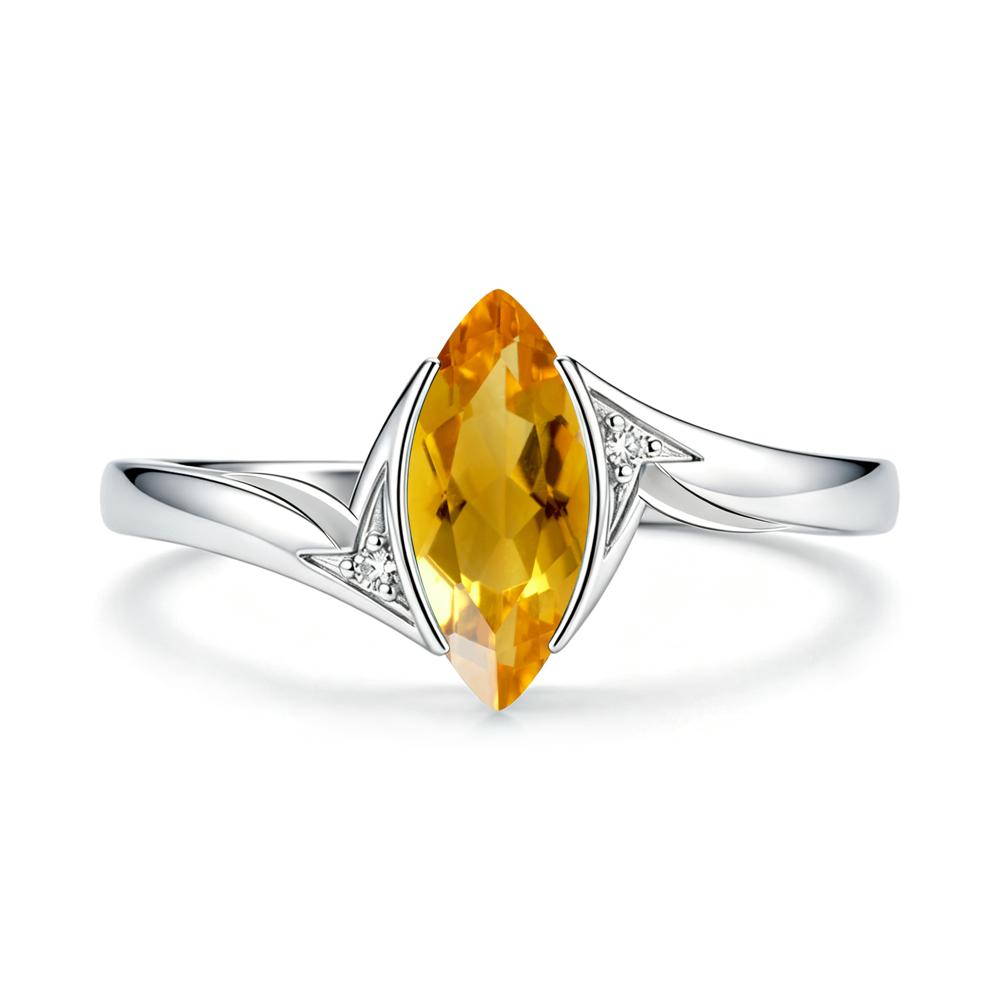Marquise Cut Green Moissanite Tension Ring - LUO Jewelry #gemstone_Citrine