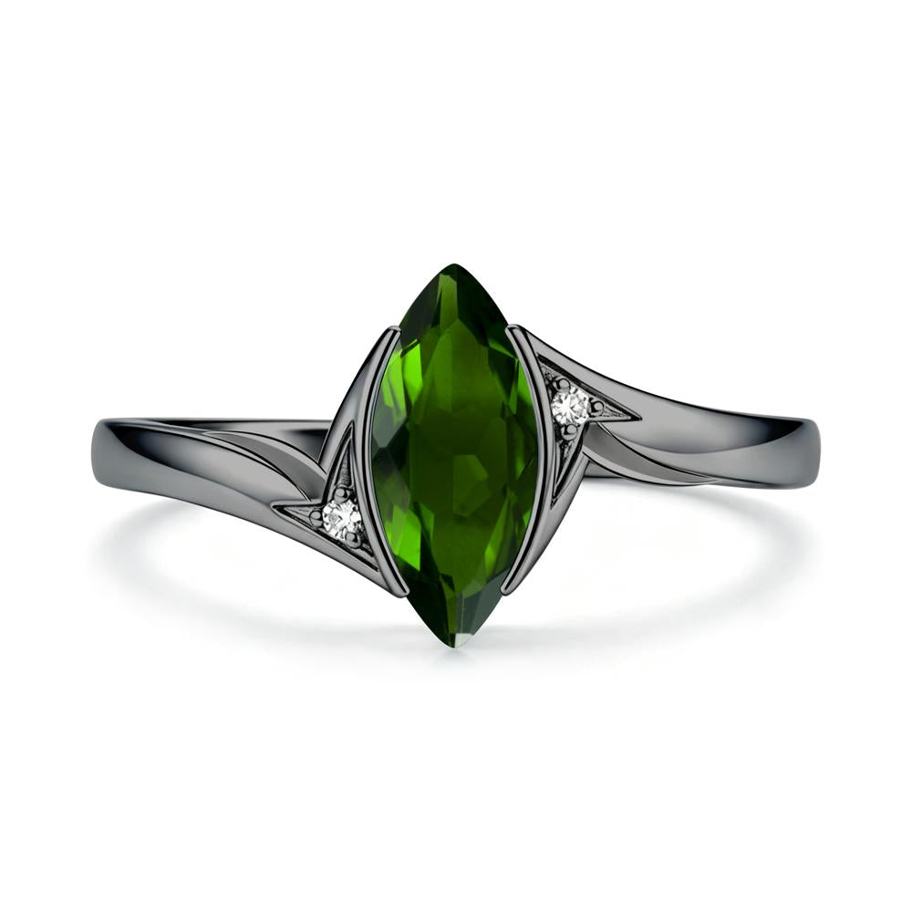 Marquise Cut Green Moissanite Tension Ring - LUO Jewelry #gemstone_Diopside