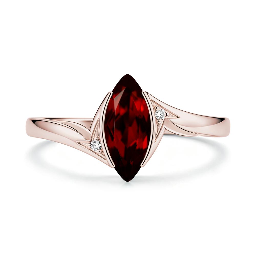 Marquise Cut Green Moissanite Tension Ring - LUO Jewelry #gemstone_Garnet
