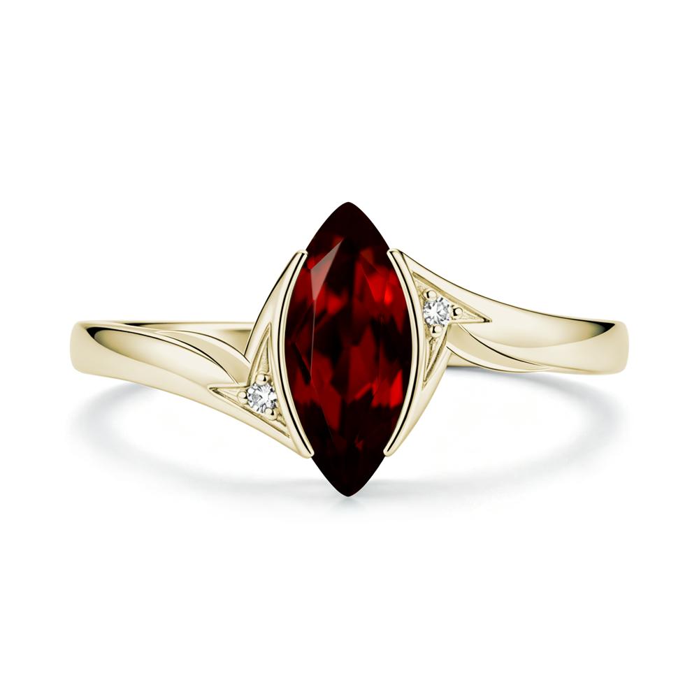 Marquise Cut Green Moissanite Tension Ring - LUO Jewelry #gemstone_Garnet