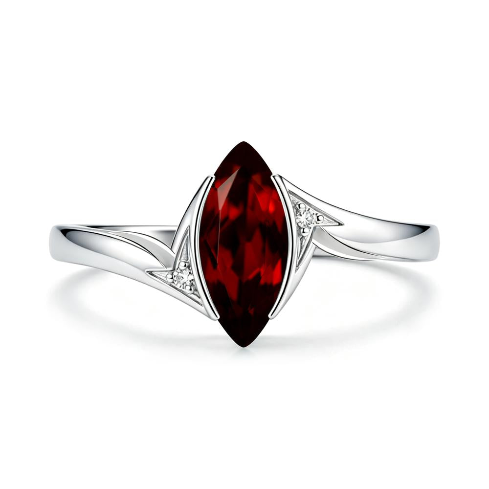 Marquise Cut Green Moissanite Tension Ring - LUO Jewelry #gemstone_Garnet