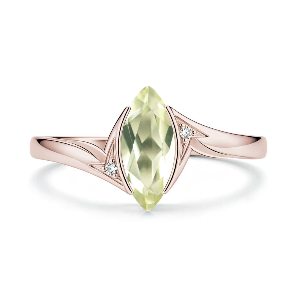 Marquise Cut Green Moissanite Tension Ring - LUO Jewelry #gemstone_Lemon Quartz