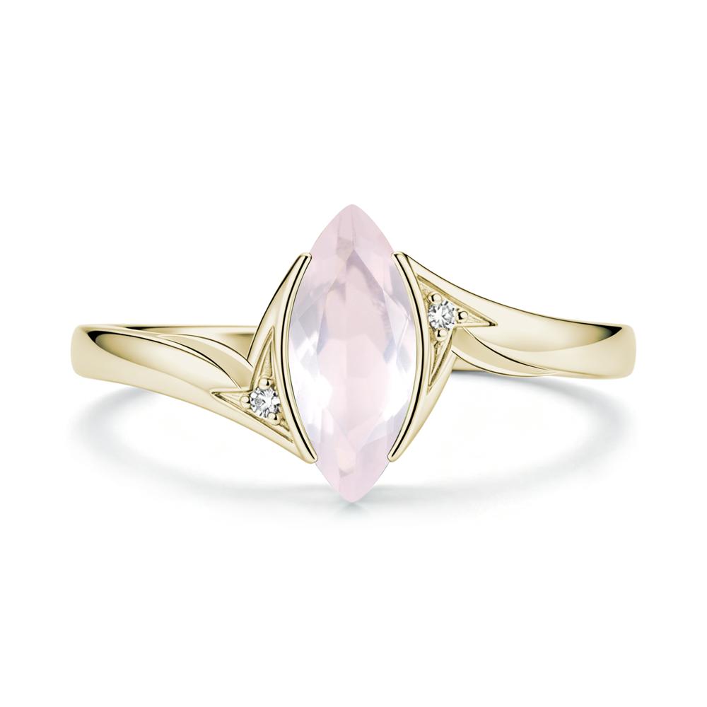 Marquise Cut Green Moissanite Tension Ring - LUO Jewelry #gemstone_Rose Quartz