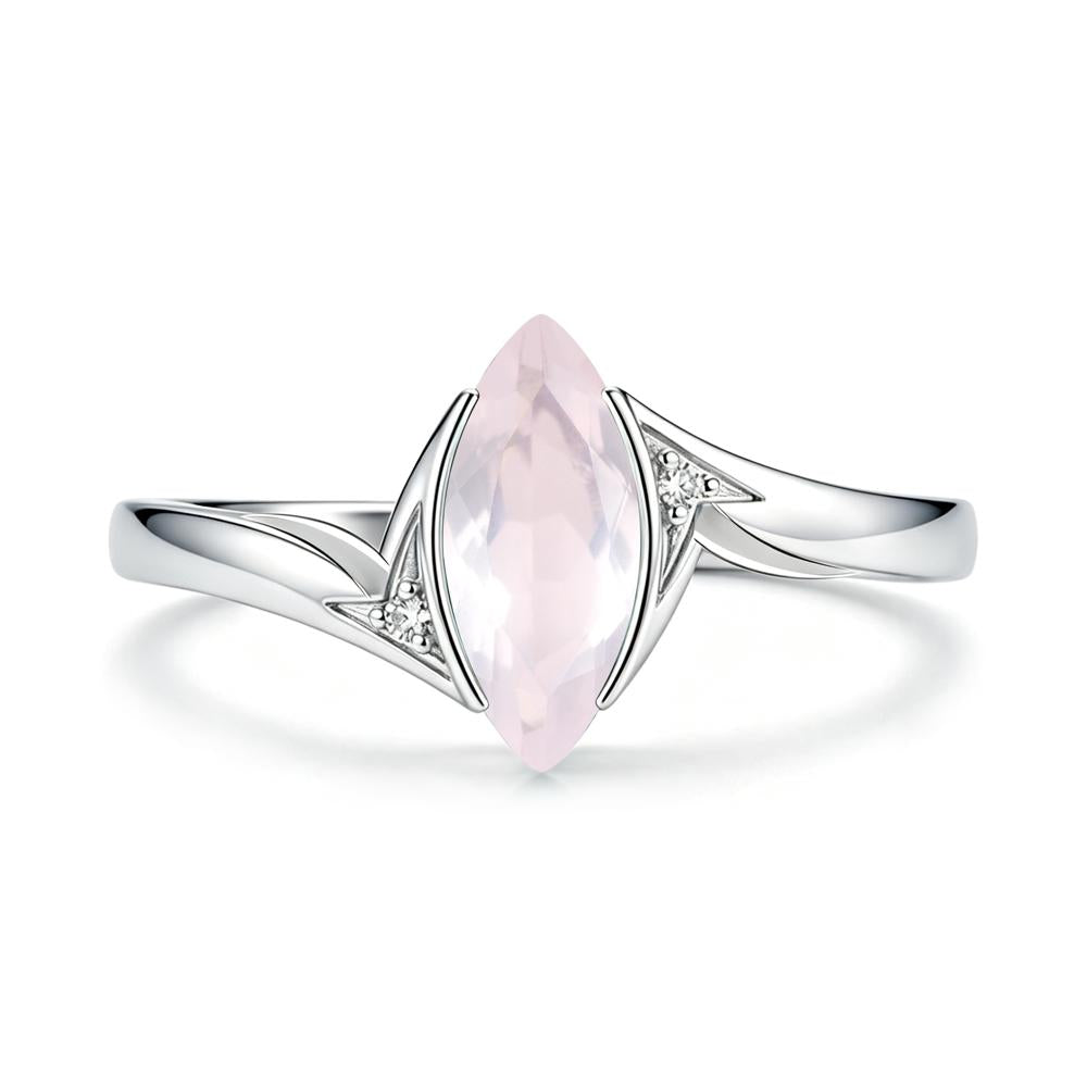 Marquise Cut Green Moissanite Tension Ring - LUO Jewelry #gemstone_Rose Quartz