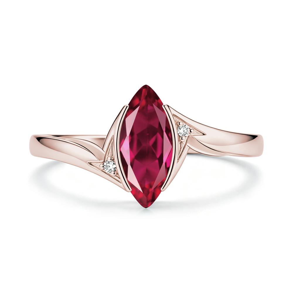 Marquise Cut Green Moissanite Tension Ring - LUO Jewelry #gemstone_Ruby